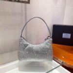 Replica Prada 1NE515 Satin mini-bag with artificial crystals gray39623