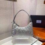 Replica Prada 1NE515 Satin mini-bag with artificial crystals gray39623 - Image 3