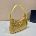 Replica Prada 1NE515 Satin mini-bag with artificial crystals Yellow39683 - Image 2