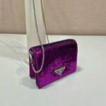 Replica Prada Cardholder with shoulder strap and sequins 1MR024 Purple39984