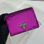 Replica Prada Cardholder with shoulder strap and sequins 1MR024 Purple39984 - Image 2