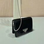 Replica Prada Cardholder with shoulder strap and sequins 1MR024 Black39974