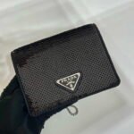 Replica Prada Cardholder with shoulder strap and sequins 1MR024 Black39974 - Image 3