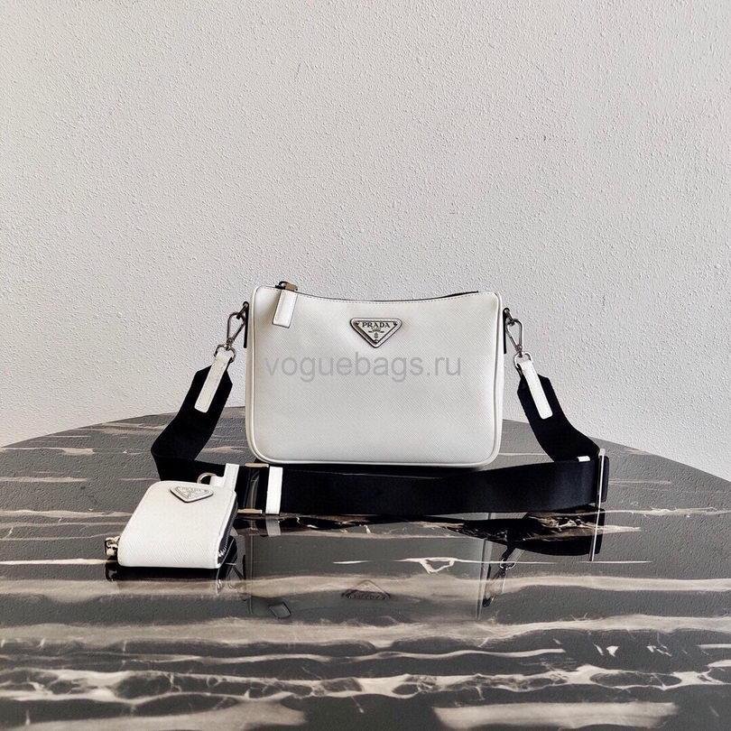 Our Factory offer best Designer HIGH quality replica handbags in cheaper price! Up to 70% discount now. Quality Guarantee! Fast Shipping Worldwide Replica Prada 2VH113 Saffiano leather shoulder Bag in White39858 - Image 1