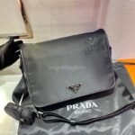 Replica Prada 2VD039 Re Nylon And Saffiano Leather Shoulder Bag in Black39723