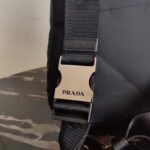 Replica Prada Re-Nylon and leather Backpack 2VZ092 Black40340 - Image 3