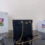 Replica Prada Nylon Vintage Chain Stray Bag 1BD625 Black40231 - Image 2