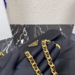 Replica Prada Nylon Vintage Chain Stray Bag 1BD620 Black40211 - Image 4