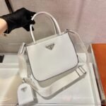 Replica Prada Brushed leather handbag 1BA320 White39925 - Image 2