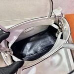 Replica Prada Brushed leather handbag 1BA320 White39925 - Image 8