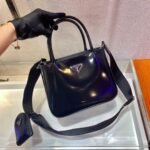 Replica Prada Brushed leather handbag 1BA320 Black39915 - Image 2