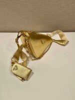 Replica Prada Leather Prada Triangle shoulder bag 1BH190 Gold40110