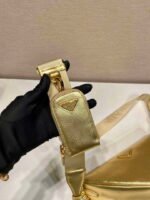 Replica Prada Leather Prada Triangle shoulder bag 1BH190 Gold40110 - Image 5