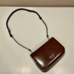 Replica Prada 2VD061 Black Brushed Leather Mini-bag With Shoulder Strap Brown39744