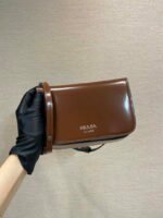 Replica Prada 2VD061 Black Brushed Leather Mini-bag With Shoulder Strap Brown39744 - Image 9