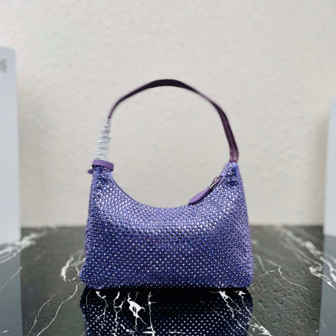 65325b104268a.jpg Replica Prada 1NE515 Satin mini-bag with artificial crystals Purple39664 - Image 1