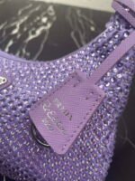 Replica Prada 1NE515 Satin mini-bag with artificial crystals Purple39664 - Image 4