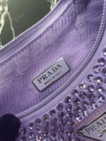 Replica Prada 1NE515 Satin mini-bag with artificial crystals Purple39664 - Image 8