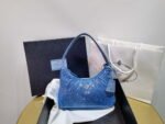 Replica Prada 1NE515 Satin mini-bag with artificial crystals Blue39622