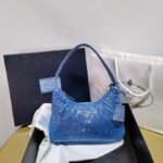 Replica Prada 1NE515 Satin mini-bag with artificial crystals Blue39622