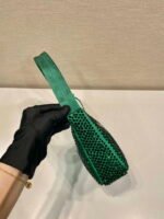 Replica Prada 1NE515 Satin mini-bag with artificial crystals Jade green39644 - Image 5