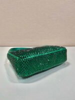 Replica Prada 1NE515 Satin mini-bag with artificial crystals Jade green39644 - Image 6