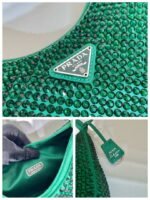 Replica Prada 1NE515 Satin mini-bag with artificial crystals Jade green39644 - Image 8