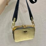 Replica Prada 2VH070 Saffiano Gold leather Prada Brique bag39841