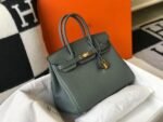 Replica Hermes Birkin Designer Tote Bag Togo Leather 28346 Almond Green35490 - Image 2