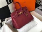 Replica Hermes Birkin Designer Tote Bag Togo Leather 28343 Wine Red35385 - Image 2