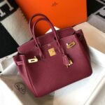 Replica Hermes Birkin Designer Tote Bag Togo Leather 28343 Wine Red35385 - Image 3