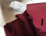 Replica Hermes Birkin Designer Tote Bag Togo Leather 28343 Wine Red35385 - Image 7