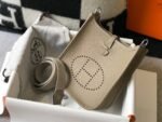 Replica Hermes Evelyne Bag Designer Hermes Mini Crossbody Real Bag 20425 Light Grey34508 - Image 2
