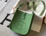 Replica Hermes Evelyne Bag Designer Hermes Mini Crossbody Real Bag 20424 Green34447 - Image 2