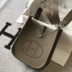 Replica Hermes Evelyne Bag Designer Hermes Mini Crossbody Real Bag 20423 Gray34398