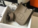 Replica Hermes Evelyne Bag Designer Hermes Mini Crossbody Real Bag 20423 Gray34398 - Image 2