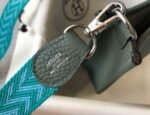 Replica Hermes Evelyne Bag Hermes Mini Crossbody Bag 20412 Silver Buckle Dark Green35304 - Image 4
