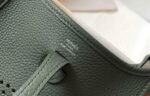 Replica Hermes Evelyne Bag Hermes Mini Crossbody Bag 20412 Silver Buckle Dark Green35304 - Image 6