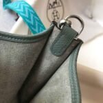 Replica Hermes Evelyne Bag Hermes Mini Crossbody Bag 20412 Silver Buckle Dark Green35304 - Image 8