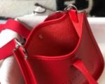 Replica Hermes Evelyne Bag Hermes Mini Crossbody Bag 20411 Silver Buckle Dark Red35256 - Image 8
