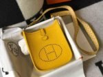 Replica Hermes Evelyne Bag Hermes Mini Crossbody Bag 20408 Silver Buckle Yellow35207 - Image 2