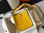 Replica Hermes Evelyne Bag Hermes Mini Crossbody Bag 20408 Silver Buckle Yellow35207 - Image 3