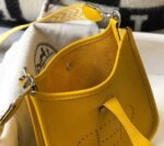 Replica Hermes Evelyne Bag Hermes Mini Crossbody Bag 20408 Silver Buckle Yellow35207 - Image 8