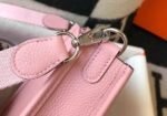 Replica Hermes Evelyne Bag Hermes Mini Crossbody Bag 20407 Silver Buckle Pink35171 - Image 6