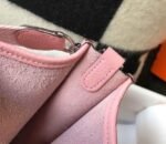 Replica Hermes Evelyne Bag Hermes Mini Crossbody Bag 20407 Silver Buckle Pink35171 - Image 8