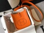 Replica Hermes Evelyne Bag Hermes Mini Crossbody Bag 20405 Silver Buckle Orange35087 - Image 2