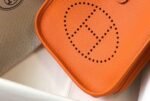 Replica Hermes Evelyne Bag Hermes Mini Crossbody Bag 20405 Silver Buckle Orange35087 - Image 4