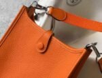 Replica Hermes Evelyne Bag Hermes Mini Crossbody Bag 20405 Silver Buckle Orange35087 - Image 6