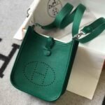 Replica Hermes Evelyne Bag Hermes Mini Crossbody Bag 20404 Silver Buckle Dark Green35062