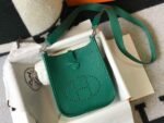 Replica Hermes Evelyne Bag Hermes Mini Crossbody Bag 20404 Silver Buckle Dark Green35062 - Image 2